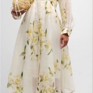 Zimmermann Cream Floral Long-Sleeve Maxi Dress